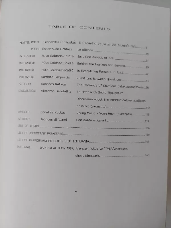 Tyla - Osvaldas Balakauskas, knyga 5