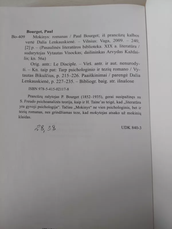 Mokinys - Paul Bourget, knyga 5