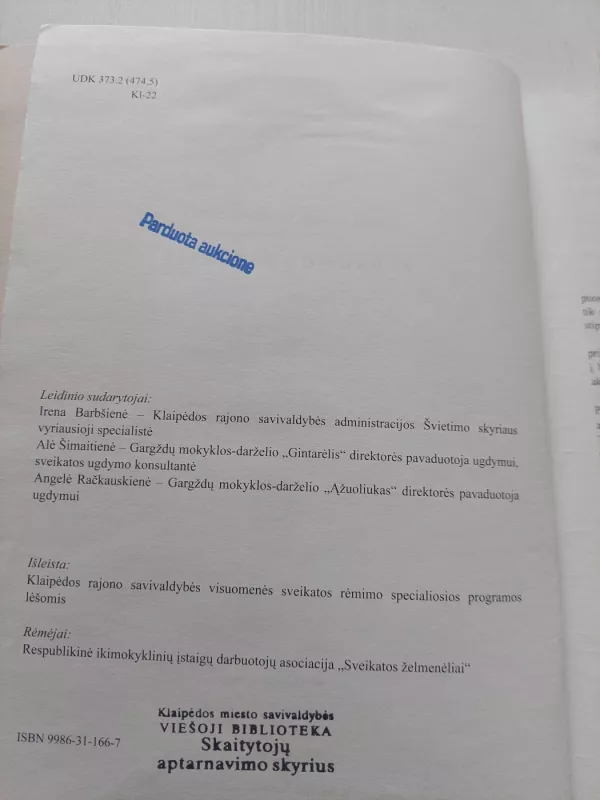 Sveikatos ugdymo projektai ir jų įgyvendinimas - Aautorių kolektyvas, knyga 3
