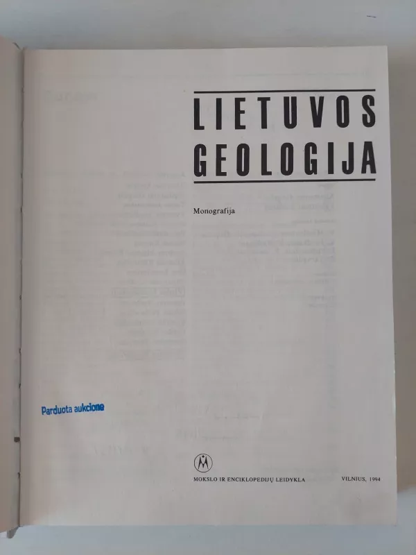 Lietuvos geologija - Algimantas Grigelis, knyga 3