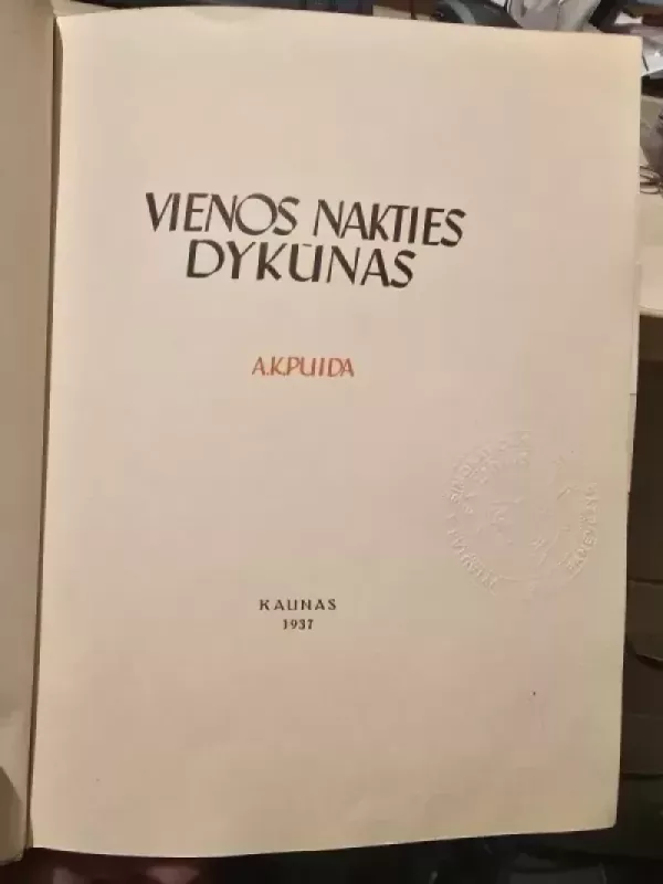 Vienos nakties dykūnas - A.K. Puida, knyga 2