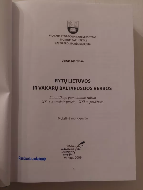 Rytų Lietuvos ir vakarų Baltarusijos verbos - Jonas Mardosa, knyga 3