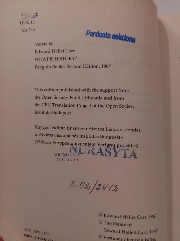 Kas yra istorija? - Allen Carr, knyga 3