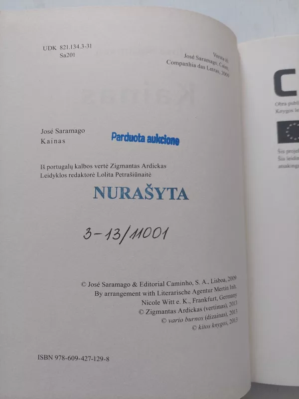 Kainas - Jose Saramago, knyga 3