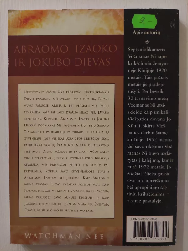 Abraomo, Izaoko ir Jokūbo Dievas - Watchman Nee, knyga 3
