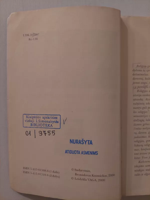 Religijų istorijos antologija, I dalis. Judaizmas. Krikščionybė - Autorių Kolektyvas, knyga 3