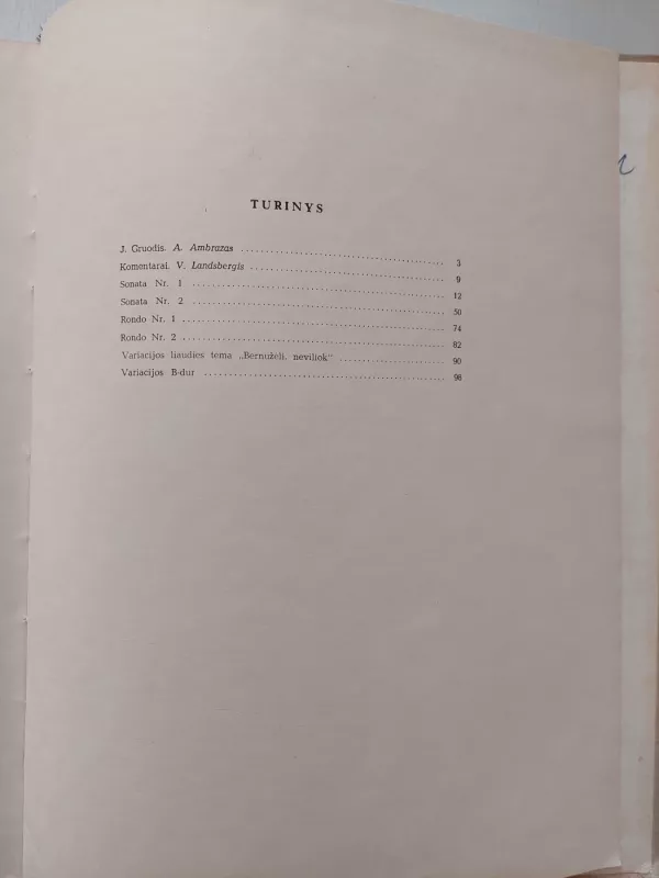 KŪRINIAI FORTEPIJONUI - J. Gruodis, knyga 4