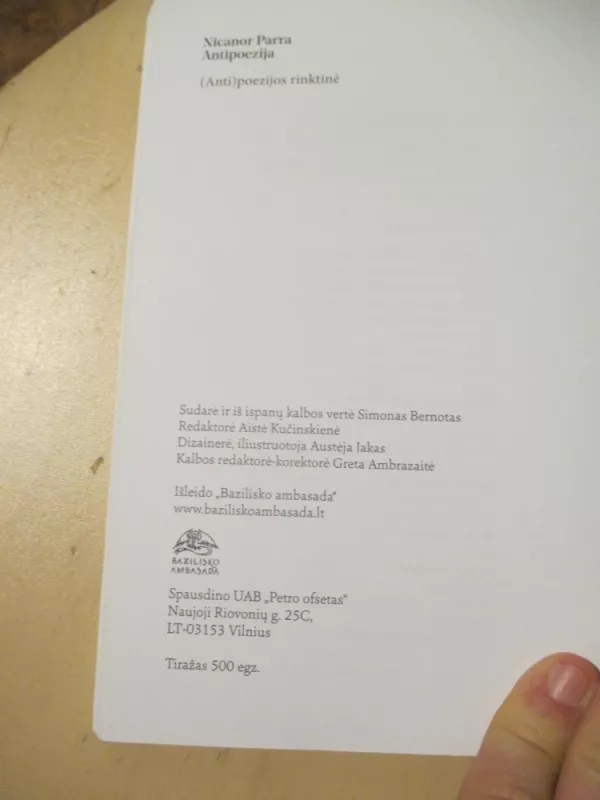 Antipoezija - Nicanor Parra, knyga 5