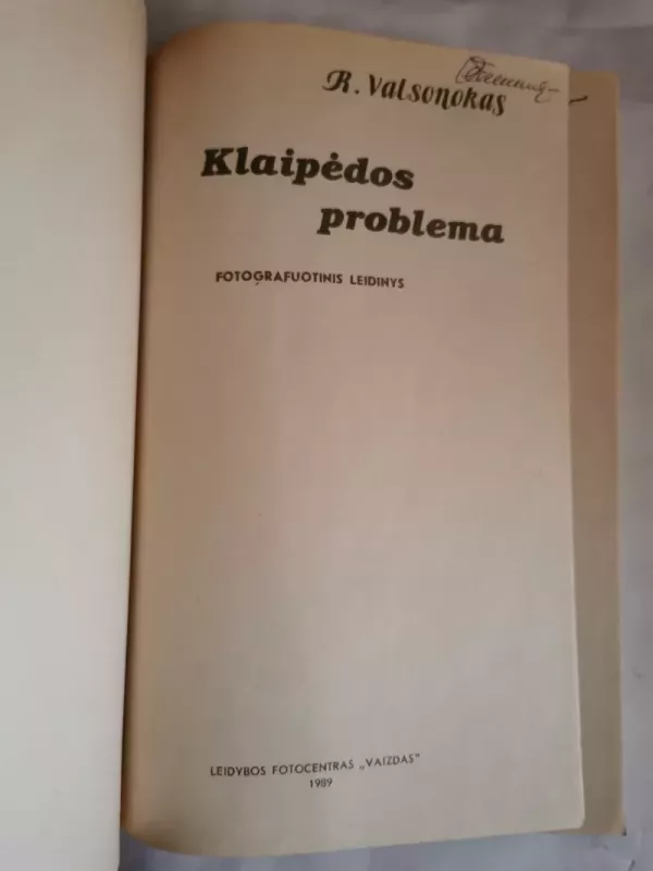 Klaipėdos problema - R. Valsonokas, knyga 3