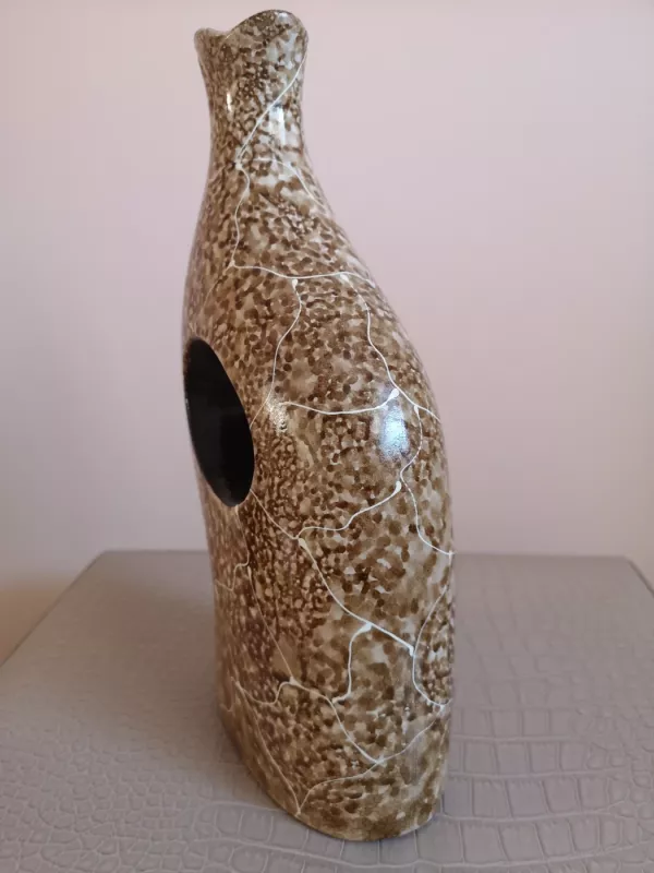Išskirtinės formos keramikinė ruda vaza - , namai ir interjeras 3