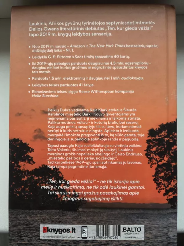 Ten kur gieda vėžiai - Delia Owens, knyga 2