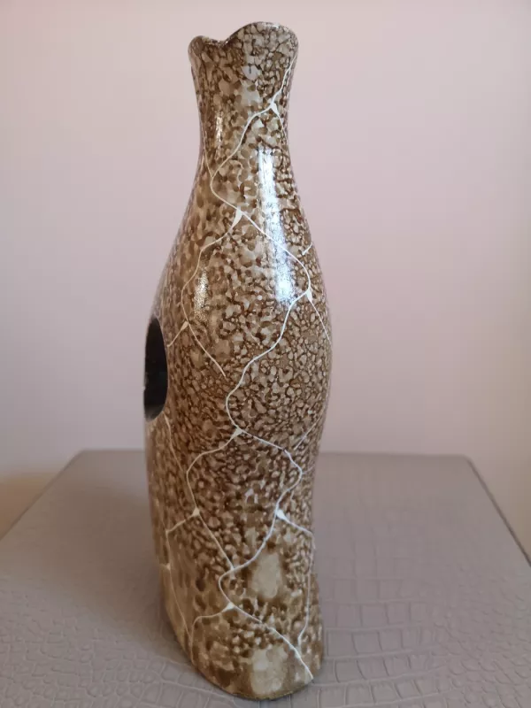 Išskirtinės formos keramikinė ruda vaza - , namai ir interjeras 5