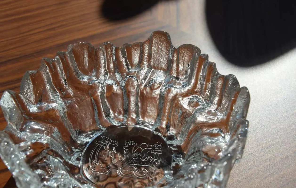 Vintage Muurla Finland Tauno Wirkkala krištolo dubuo - , namai ir interjeras 4