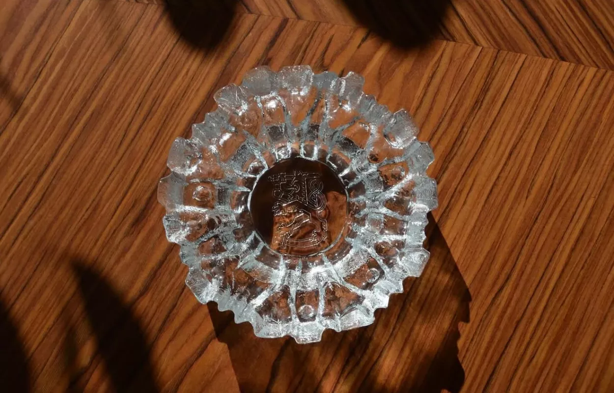 Vintage Muurla Finland Tauno Wirkkala krištolo dubuo - , namai ir interjeras 3