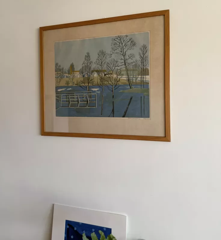 Vintage švedų grafikos dailininko paveikslas - , namai ir interjeras 5