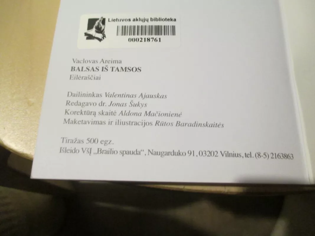 Balsas iš tamsos - Vaclovas Areima, knyga 6