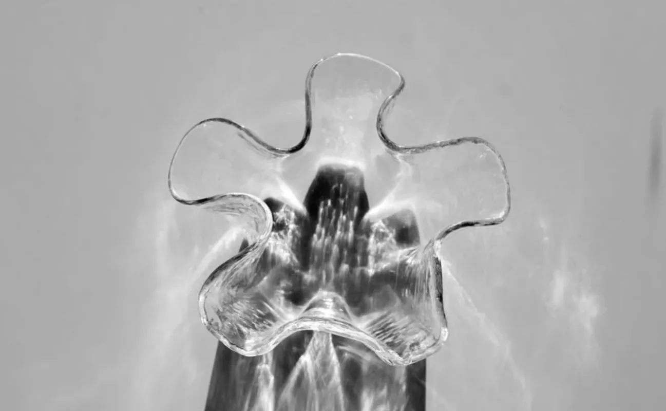 Vintage Muurla Finland Pertti Kallioinen krištolo vaza dubuo Eva - , namai ir interjeras 2