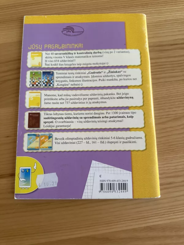 Matematika tau. Tikrinamieji darbai 5 klasei - Janina Bagdonienė, knyga 3