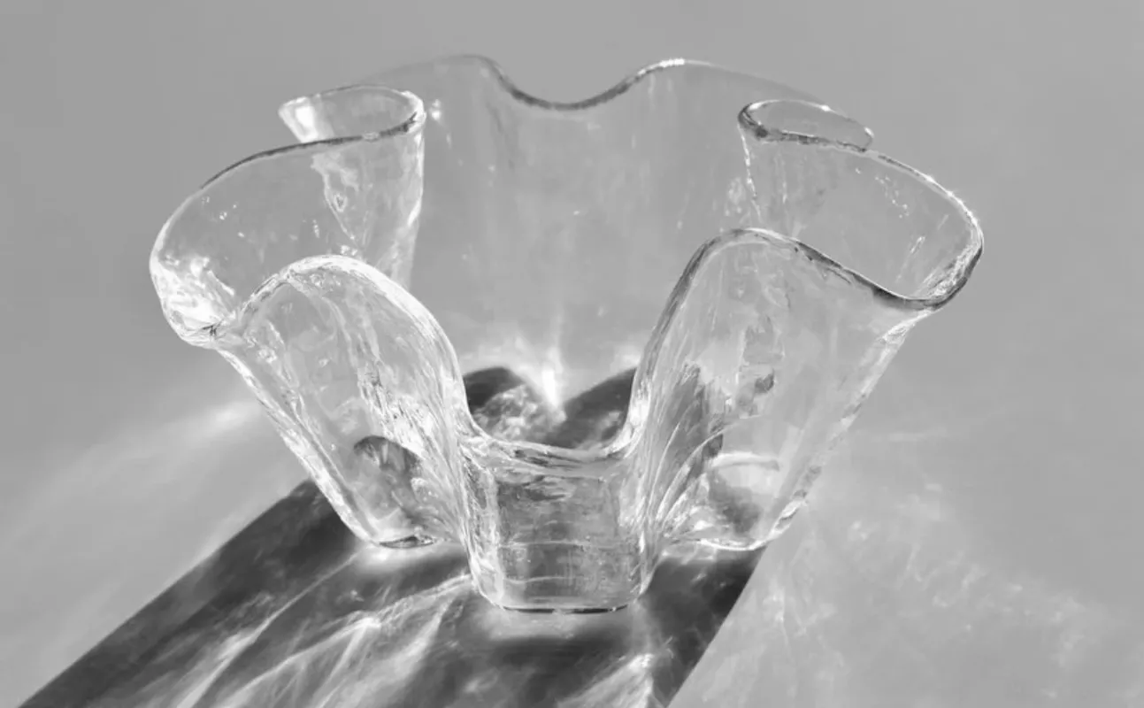 Vintage Muurla Finland Pertti Kallioinen krištolo vaza dubuo Eva - , namai ir interjeras 5