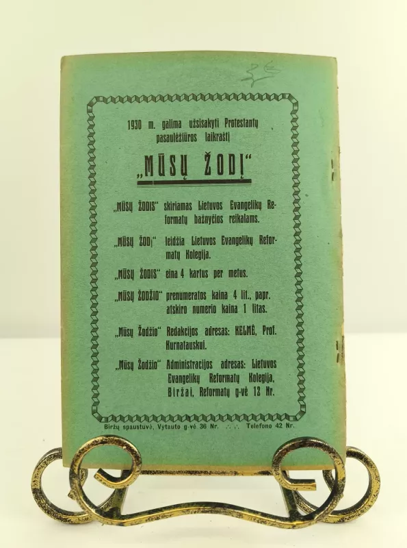 Mūsų žodis Nr. 1-2, 1930m. rugsėjo mėn. - Autorių kolekyvas, knyga 4