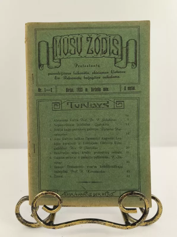 Mūsų žodis Nr. 1-2, 1933m. birželio mėn. - Autorių kolektyvas (įvairūs), knyga 3