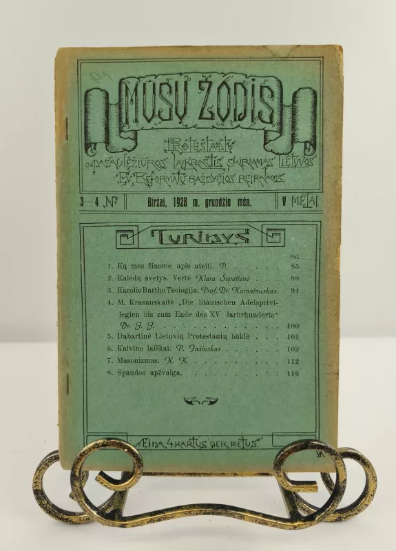 Mūsų žodis Nr. 3-4, 1928m. gruodžio mėn. - Autorius Nežinonamas, knyga 3