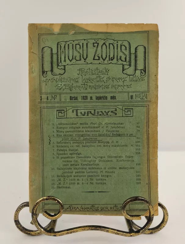 Mūsų žodis Nr. 3-4, 1929m. lapkričio mėn. - Autorių kolektyvas (įvairūs), knyga 4