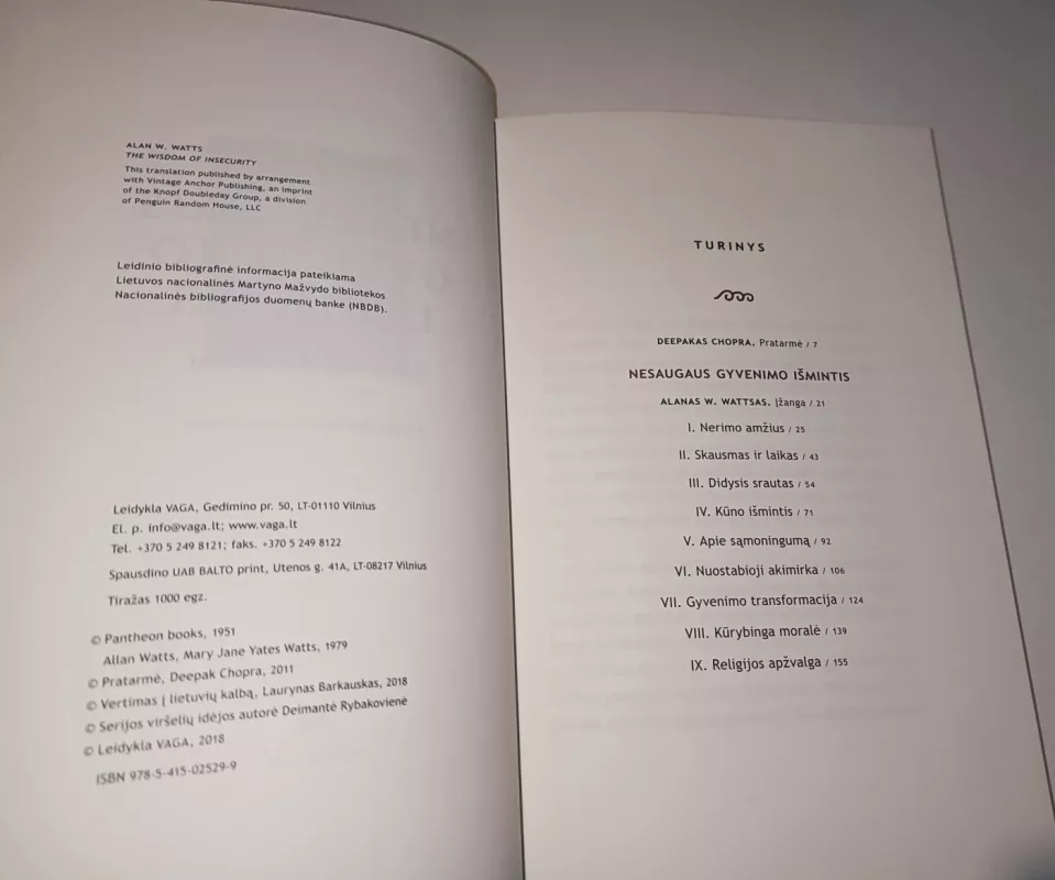 Nesaugaus gyvenimo išmintis: žinia nerimo amžiui - Alan Wilson Watts, knyga 4
