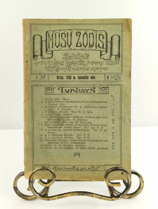 Mūsų žodis Nr. 1, 1928m. balandžio mėn. - Autorių kelektyvas, knyga 3