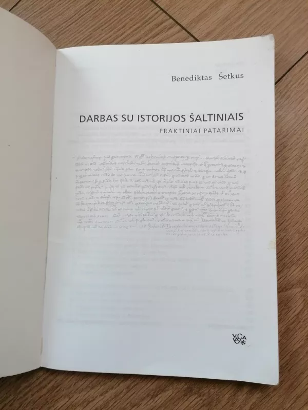 Darbas su istorijos šaltiniais - Benediktas Šetkus, knyga 6