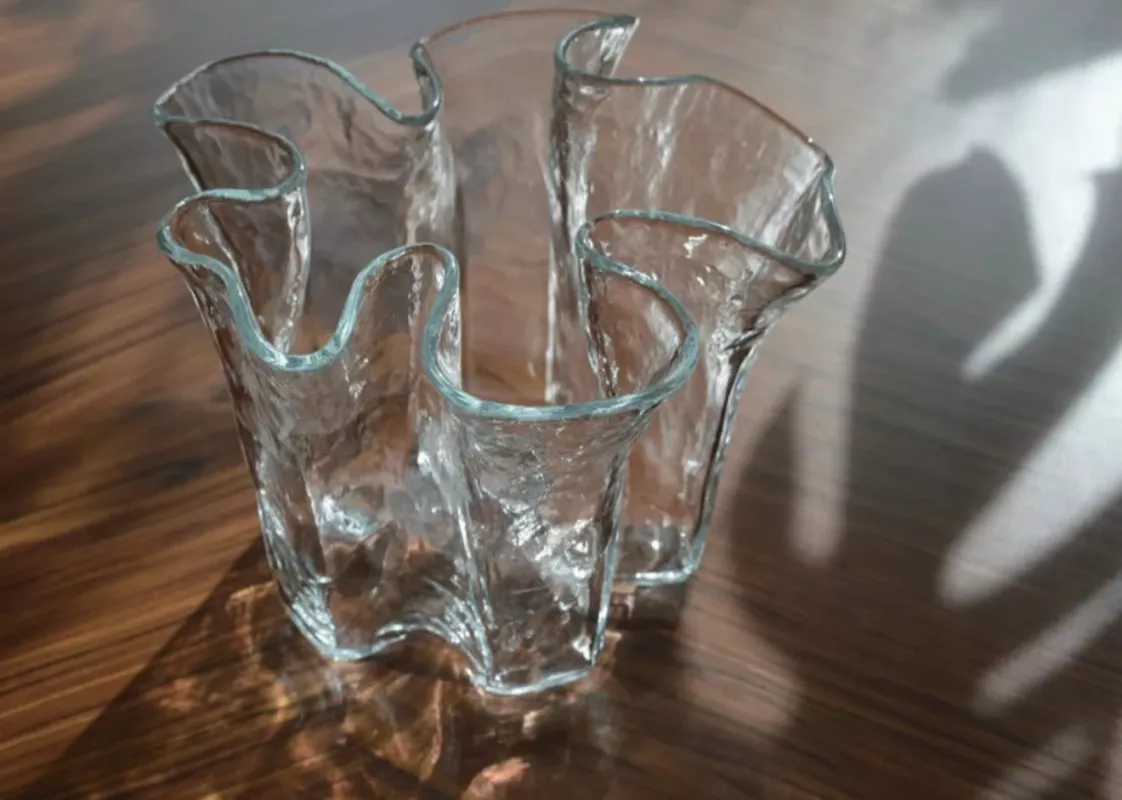 Vintage Muurla Finland Pertti Kallioinen krištolo vaza Eva - , namai ir interjeras 3