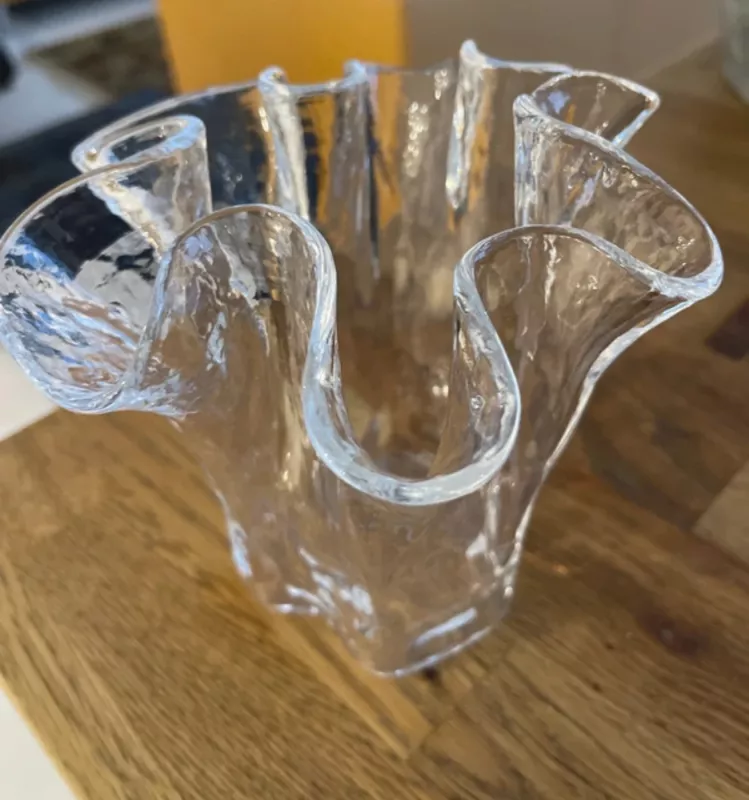 Vintage Muurla Finland Pertti Kallioinen krištolo vaza Eva - , namai ir interjeras 3