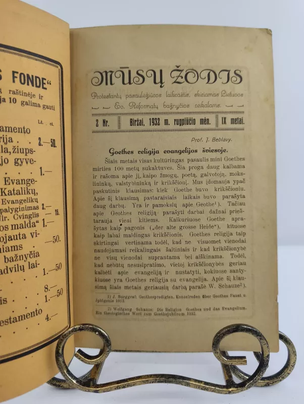 Mūsų žodis Nr. 2, 1932m. rugpjūčio mėn. - Aautorių kolektyvas, knyga 2