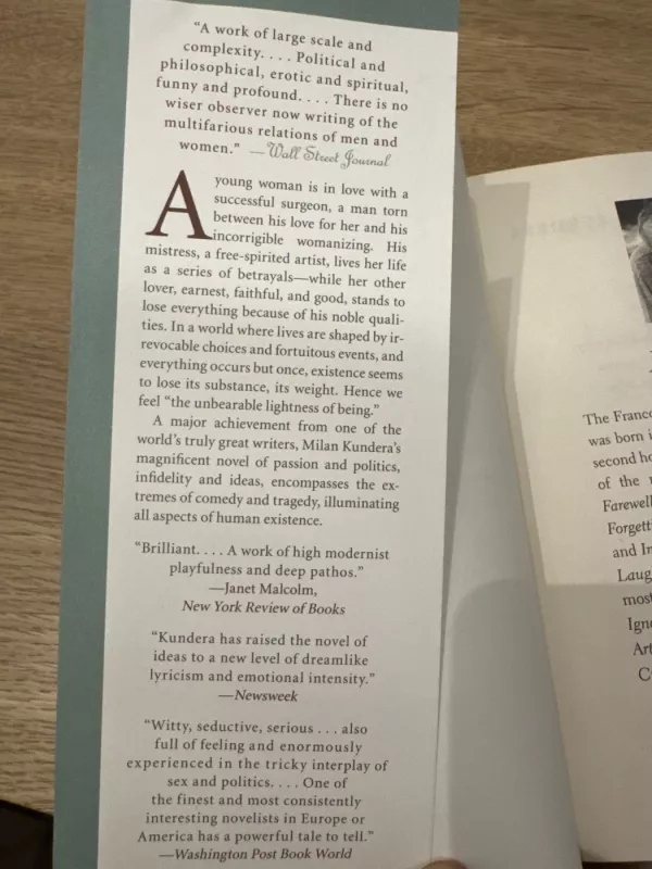 The Unbearable Lightness of Being - Milan Kundera, knyga 3