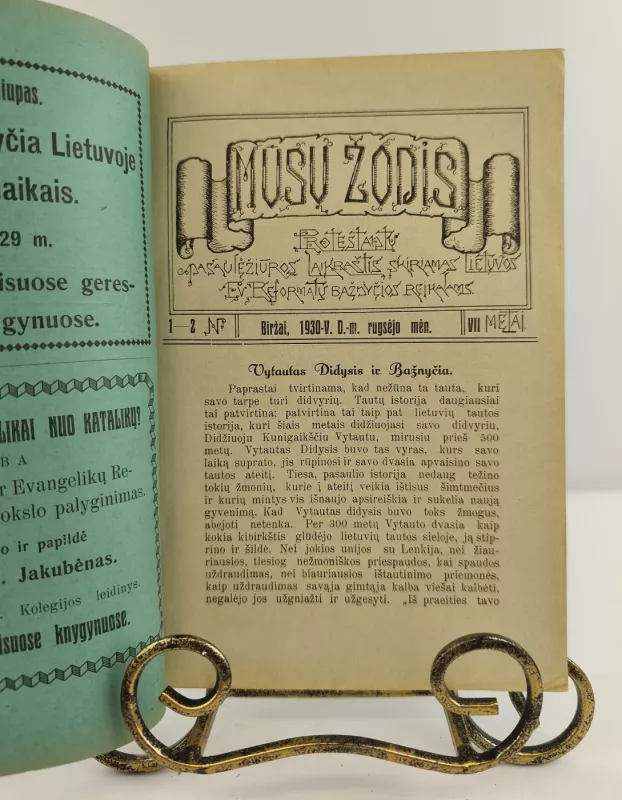 Mūsų žodis Nr. 1-2, 1930m. rugsėjo mėn. - Autorių kolekyvas, knyga 2