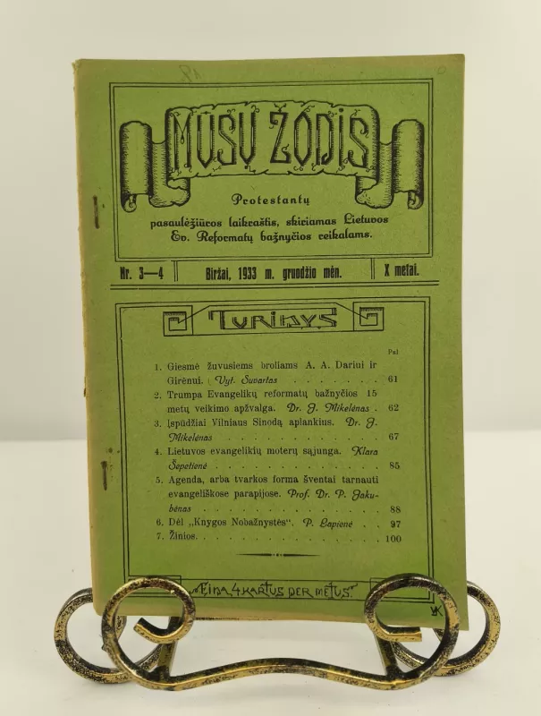 Mūsų žodis Nr. 3-4, 1933m. gruodžio mėn. - Autorių kolektyvas (įvairūs), knyga 3