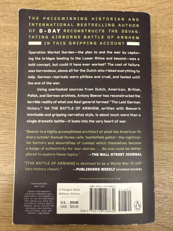 The Battle of Arnhem - Antony Beevor, knyga 3