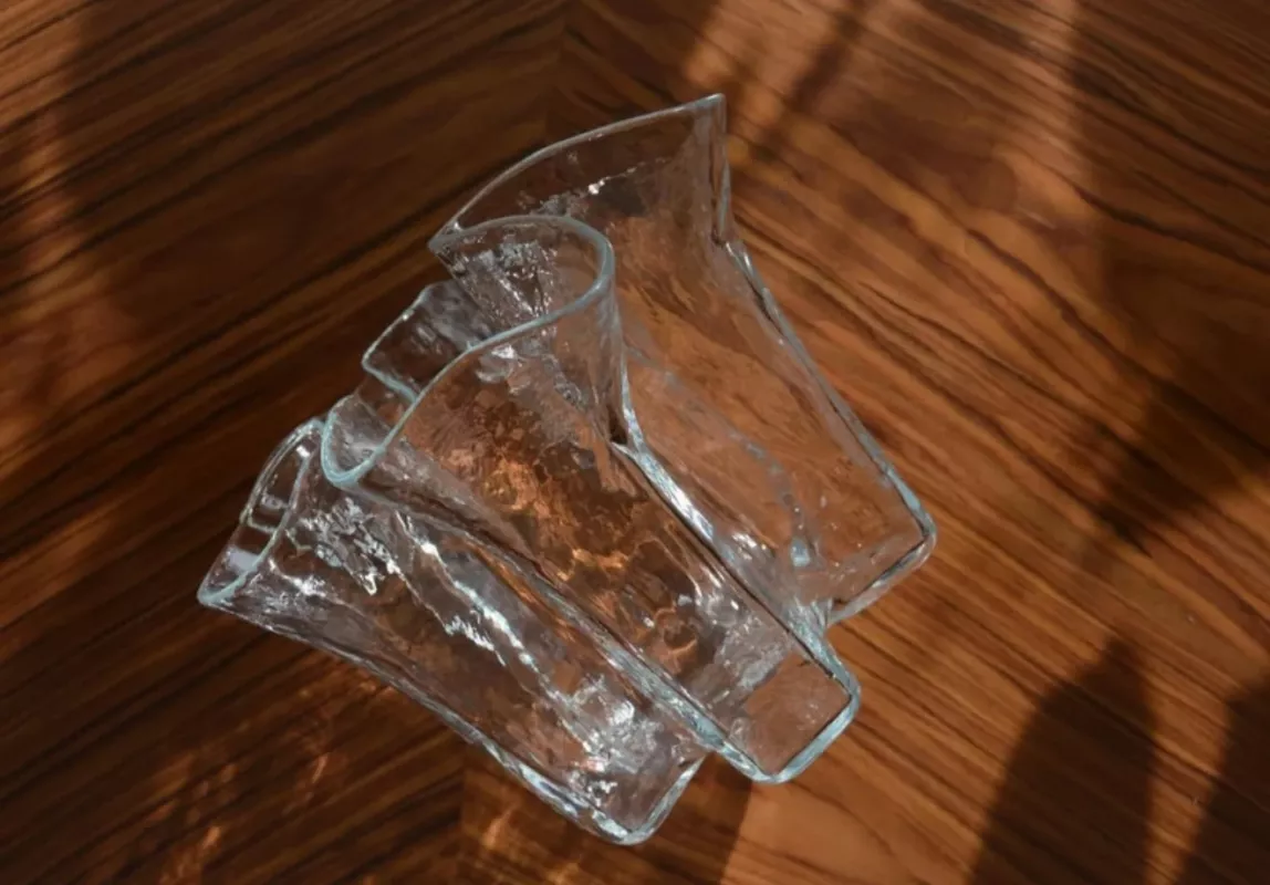 Vintage Muurla Finland Pertti Kallioinen krištolo vaza Eva - , namai ir interjeras 2