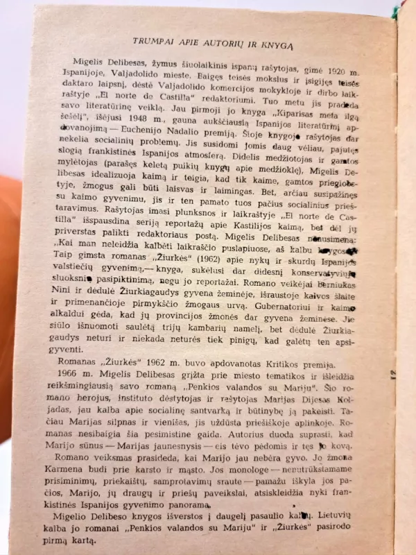 Penkios valandos su Mariju. Žiurkės - Migelis Delibesas, knyga 3