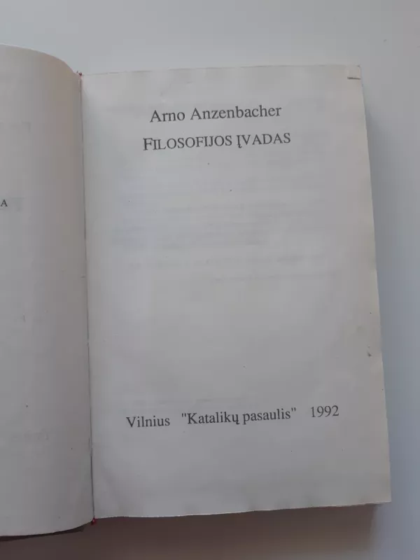 Filosofijos įvadas - Arno Anzenbacher, knyga 4