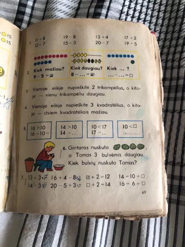 Matematika 1. Vadovėlis I klasei 1978 - B. Balčytis, knyga 6