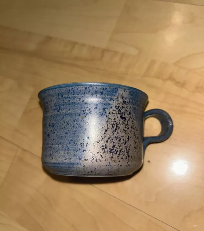 Vintage rankų darbo keraminis puodelis su lėkštute - , namai ir interjeras 5