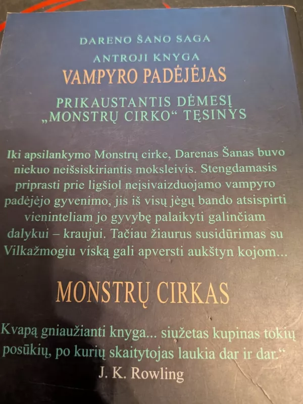 Vampyro padėjėjas. Monstrų cirkas - košmaras tęsiasi... Antroji knyga - Darren Shan, knyga 3