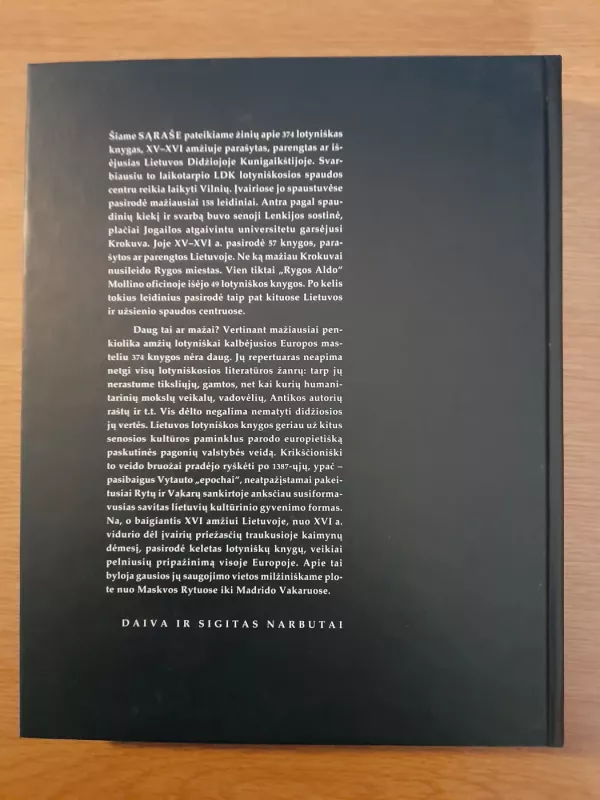 XV-XVI- a Lietuvos lotyniškų knygų sąrašas - Autorių Kolektyvas, knyga 6