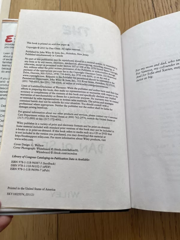 The Lean Product Playbook - Dan Olsen, knyga 3