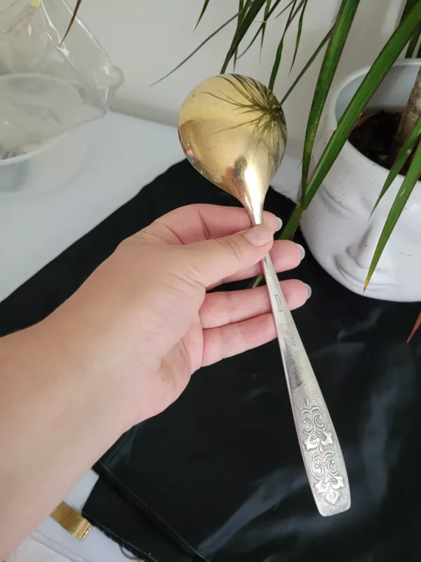 Paauksuotas serviravimo šaukštas - , namai ir interjeras 4