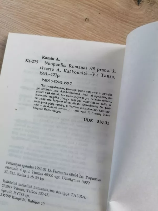 Nuopolis - Albert Camus, knyga 5