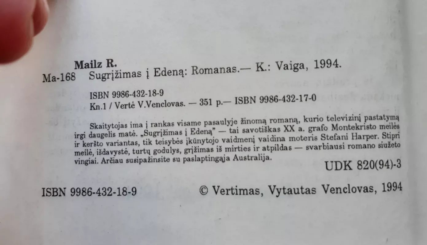 Sugrįžimas į Edeną (2 knygos) - Rozalin Mailz, knyga 3