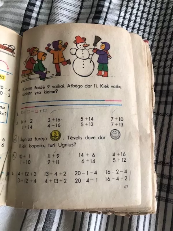 Matematika 1. Vadovėlis I klasei 1978 - B. Balčytis, knyga 5