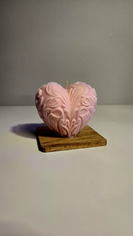 Rankų darbo natūralaus sojų vaško žvakė - "Širdis" - , namai ir interjeras 3